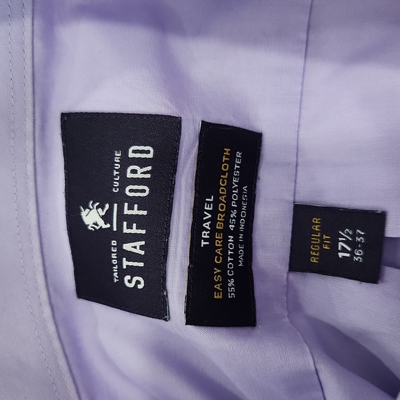🟡 Lavender Men's Dress Shirt 17 1/2 36-47 - Picture 2 of 4